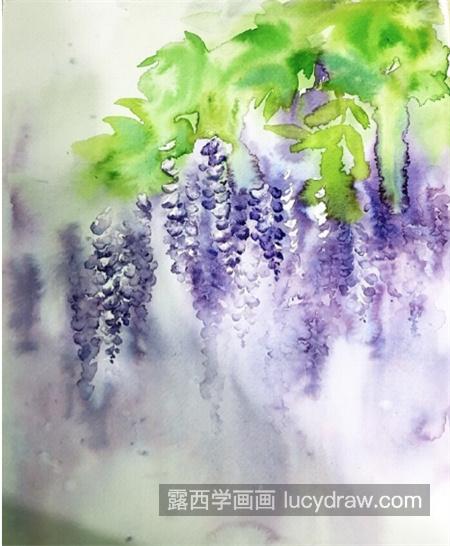 紫藤萝怎么画？紫藤花的水彩教程是什么？