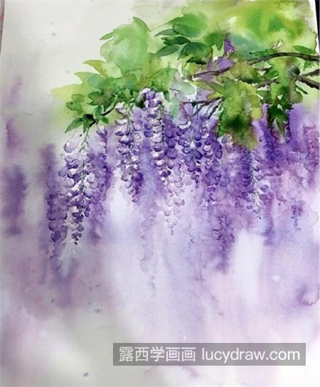 紫藤萝怎么画？紫藤花的水彩教程是什么？