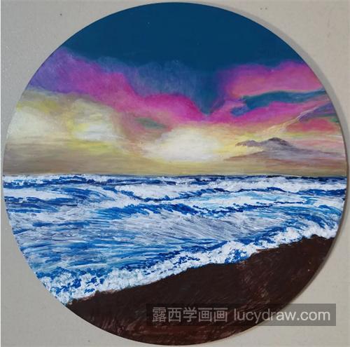 夏日海风怎么画？海边风景的丙烯绘画流程是什么？
