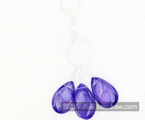 紫水晶项链怎么画？简单的彩铅画法是什么？