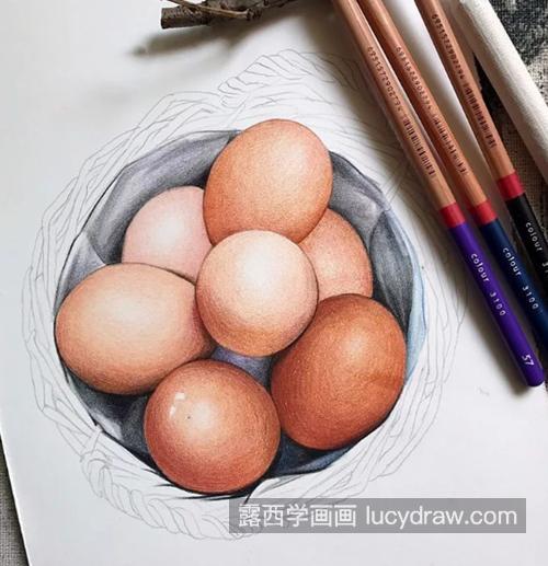 鸡蛋怎么画？教你画一筐鸡蛋