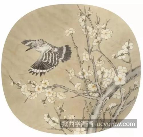 戴胜鸟怎么画？梅花的绘画流程是什么？