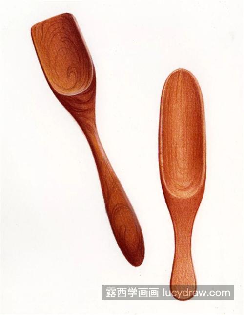木勺怎么画？如何画木头的质感？