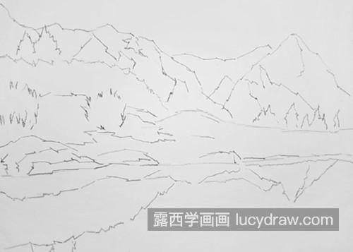 山川湖泊怎么画？素描绘画过程是什么？