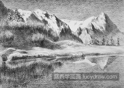 山川湖泊怎么画？素描绘画过程是什么？