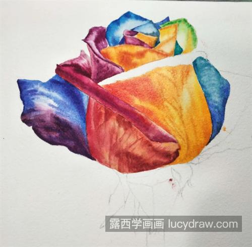 彩虹玫瑰怎么画？七彩画法是什么？