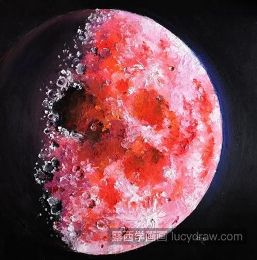 红月亮怎么画？有哪些油画步骤？