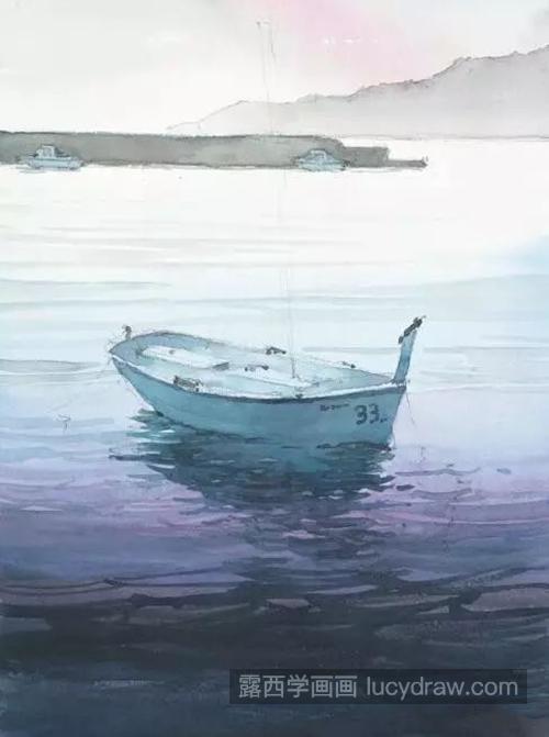 江边渔船怎么画？水彩风景步骤有几步？