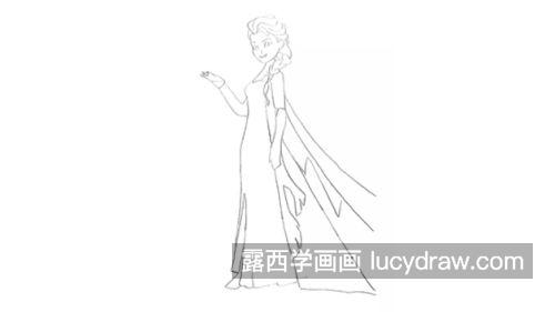 彩色可爱艾莎公主简笔画图片大全 简单彩色艾莎公主简笔画怎么画