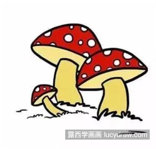 带颜色的蘑菇简笔画教程 可爱的彩色蘑菇怎么画