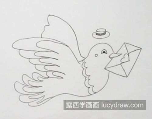 可爱的鸽子画法及教程 彩色可爱信鸽简笔画怎么画