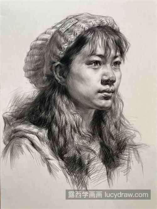 素描女性长发怎样刻画 不同头发的不同刻画方法教程