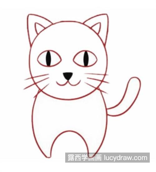 小猫头像简笔画 彩色图片