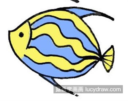 漂亮的彩带鱼怎么画 好看的彩色彩带鱼简笔画教程