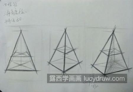 素描石膏几何体四棱锥如何画 石膏棱锥体素描画法教程