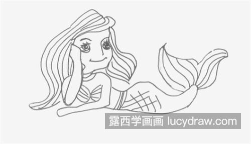 漂亮美人鱼图片简笔画彩色 漂亮的美人鱼画法