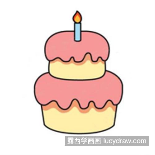 生日蛋糕简单的简笔画画法 圆形生日蛋糕简单的教程