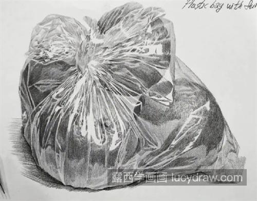 塑料袋装苹果怎么素描出质感 透明塑料袋素描画法