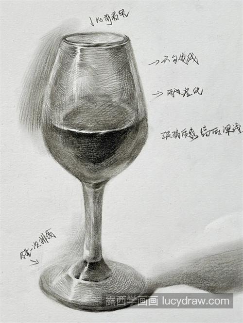 素描红酒杯怎么画 简单的素描静物红酒杯教程