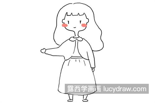 彩简单色的小女孩怎么画最可爱 小女孩简笔画绘画大全（3）