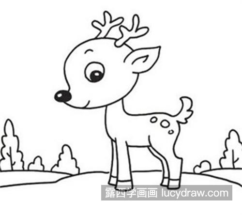 活泼可爱的小鹿简笔画彩色教程 简单的小鹿简笔画怎么画