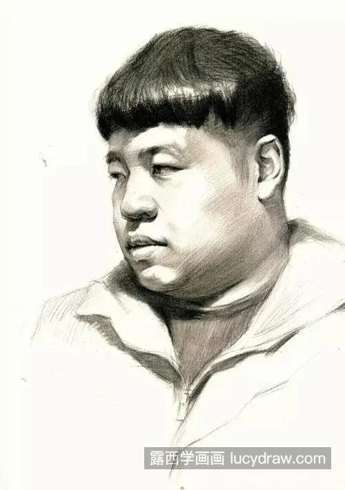 男青年素描人像 入门级素描男青年步骤图解