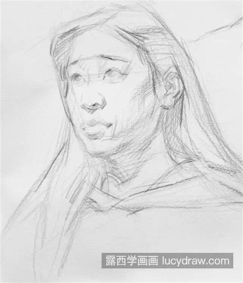 素描女性头像怎样起形 素描人物起形的方法