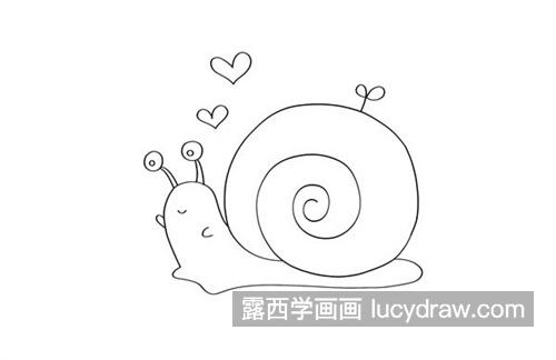 可爱卡通的彩色小蜗牛简笔画绘画教程 简单漂亮的小蜗牛怎么画