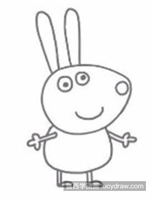 小猪佩奇中小兔瑞克卡怎么画 简单的小兔瑞克卡简笔画教程