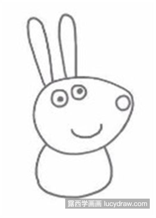 小猪佩奇中小兔瑞克卡怎么画 简单的小兔瑞克卡简笔画教程