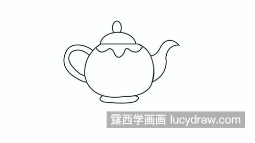 简单雅致的小茶壶简笔画教程 漂亮的彩色茶壶怎么画