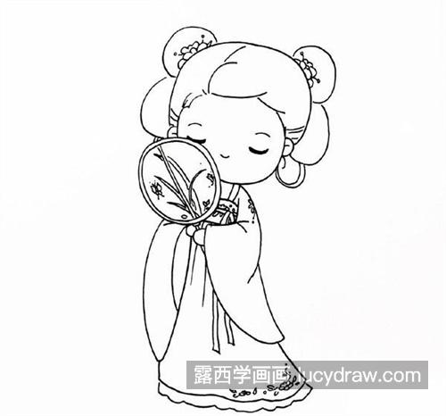 超级可爱的古风小女孩简笔画教程 简单好看的女孩简笔画怎么画