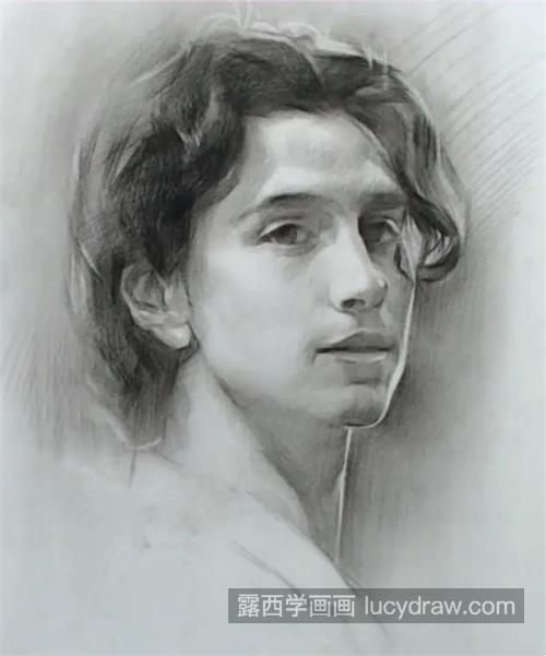 素描男青年简笔画绘画教程 素描男青年怎样处理发型及细节