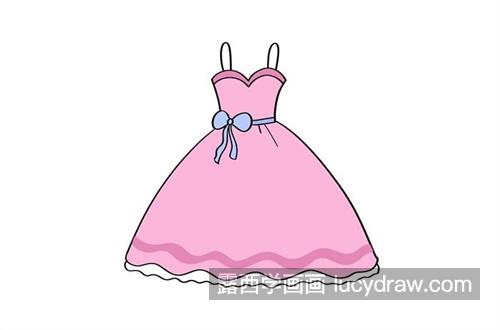 超级粉嫩的小裙子简笔画怎么画 很可爱的粉色小裙子怎么画