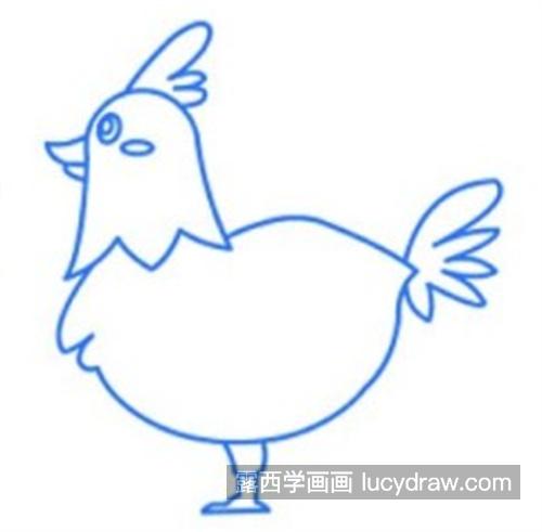 雄赳赳的大公鸡简笔画教程 可爱简单的简笔画大公鸡