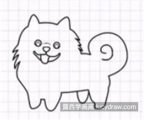 憨憨又很可爱的博美犬简笔画教程 非常可爱的博美简笔画