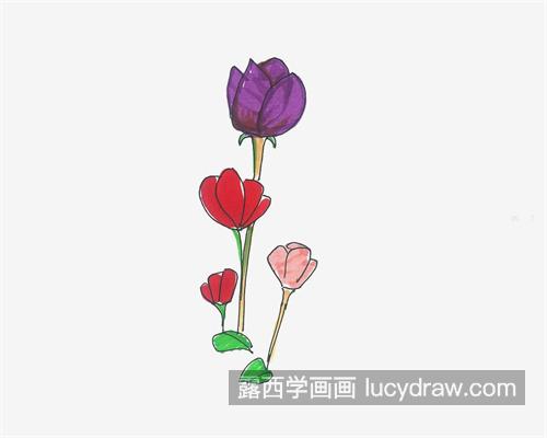 漂亮吸引人的玫瑰花简笔画怎么画 可爱漂亮的玫瑰花简笔画教程