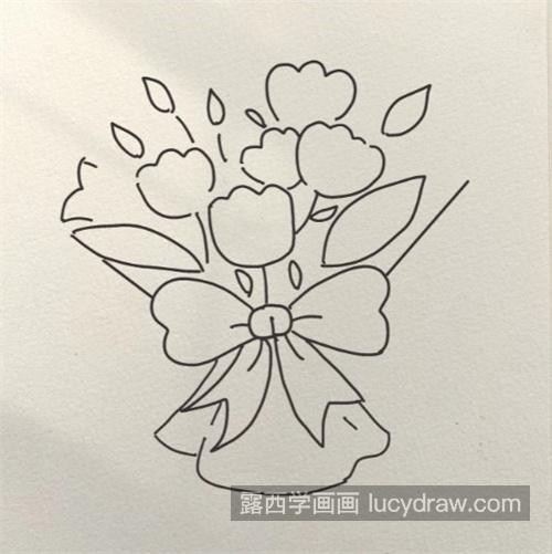 漂亮的彩色花束简笔画怎么画 简单易学的花束简笔画教程