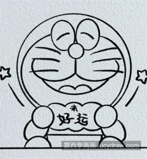 漂亮好看的叮当猫简笔画教程 带颜色的好看叮当猫怎么画