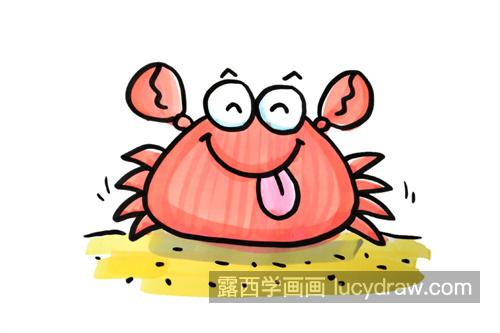 超可爱的快乐小螃蟹简笔画怎么画 简单的小螃蟹简笔画教程
