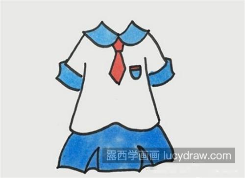 女孩子的校服简笔画教程 简单好看的女生校服怎么绘制