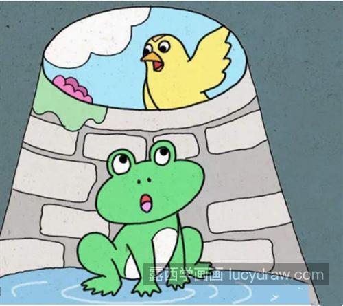 寓言故事井底之蛙儿童画怎么画 井底之蛙中的青蛙教程