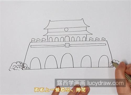 威武的天安门广场怎么绘制 简笔画天安门广场简笔画教程