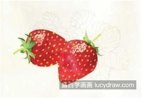 水彩画漂亮鲜艳的草莓教程 新手怎样用水彩绘制草莓