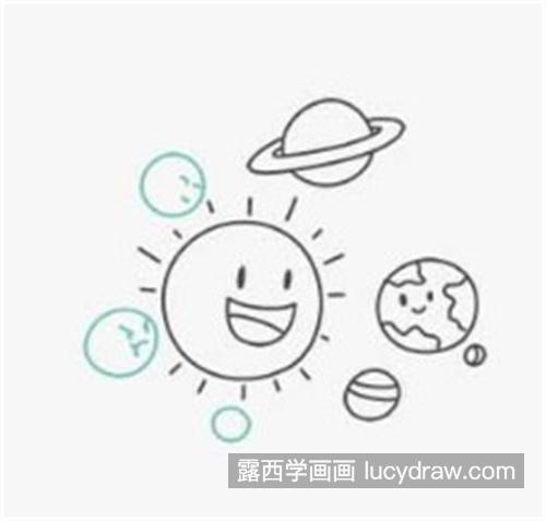 有趣的彩色星球简笔画怎么绘制 好看的彩色星球简笔画绘制教程