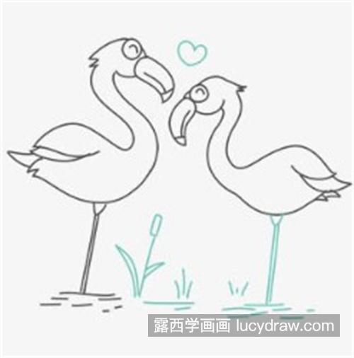 好看的彩色火烈鸟简笔画怎么绘制 易学简单的火烈鸟怎么画