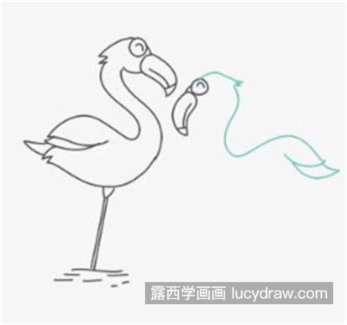 好看的彩色火烈鸟简笔画怎么绘制 易学简单的火烈鸟怎么画