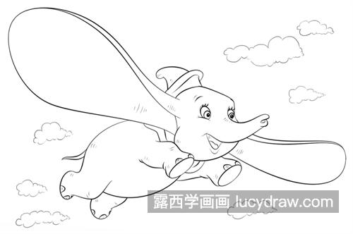 神奇开心的小飞象简笔画绘制教程 漂亮好看的小飞象简笔画怎么画