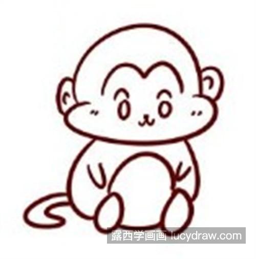 呆萌可爱的小猴子简笔画绘制教程 漂亮好看的小猴子怎么绘制