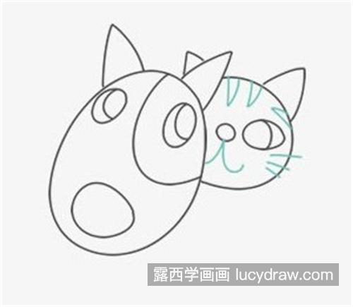 小狗和小猫彩色简笔画绘制教程 漂亮乖巧的小狗和小猫简笔画怎么绘制